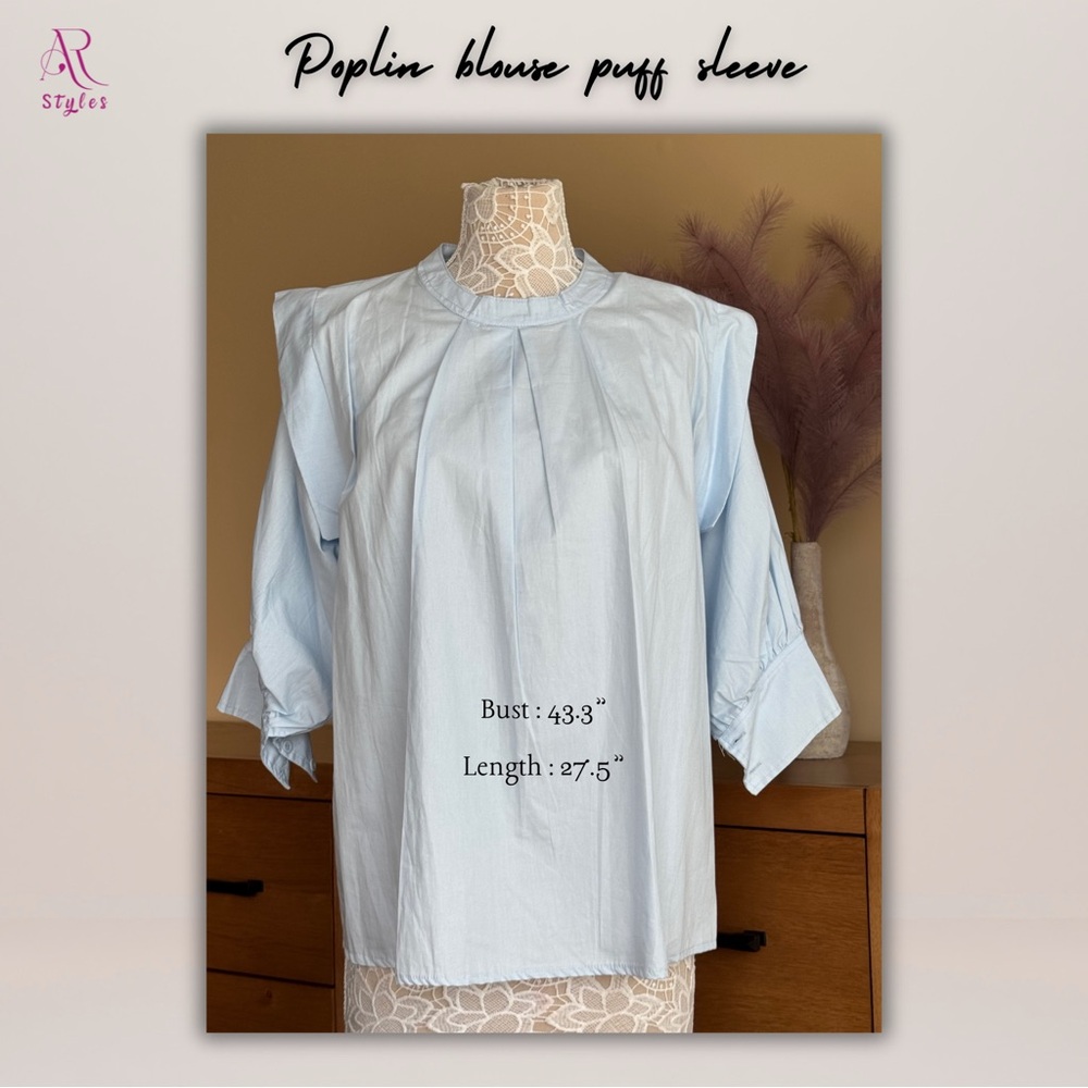 NWT Cotton poplin Blouse Puff Sleeves